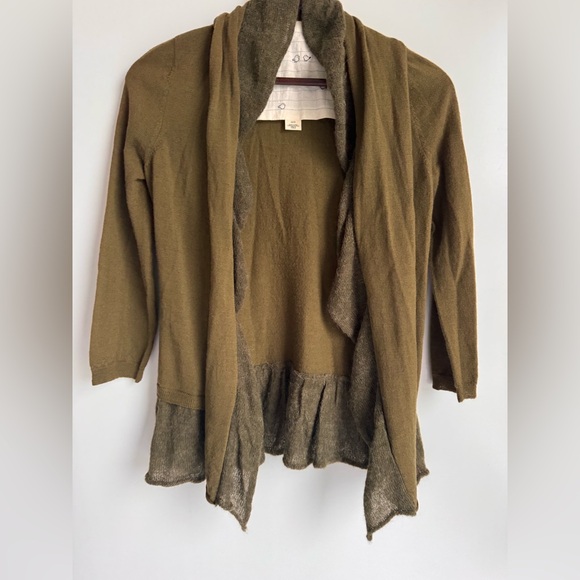 birds on a wire Sweaters - Anthropologie Moss Green Wool Alpaca Blend Cardigan XS small goblincore texture